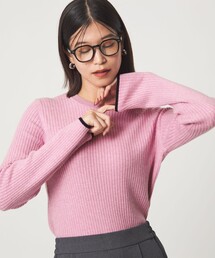 green label relaxing | 【WEB限定】＜at ease＞ソデサキ バイカラー プルオーバー ニット ウォッシャブル(ニット/セーター)