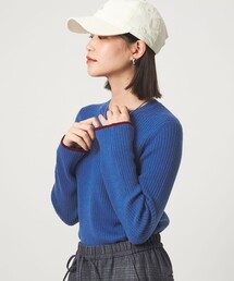 green label relaxing | 【WEB限定】＜at ease＞ソデサキ バイカラー プルオーバー ニット ウォッシャブル(ニット/セーター)