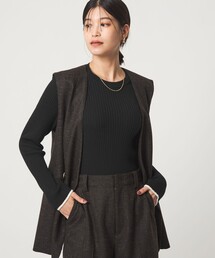 green label relaxing（グリーンレーベルリラクシング）の「【WEB限定】＜at ease＞ソデサキ バイカラー プルオーバー ニット ウォッシャブル（ニット/セーター）」