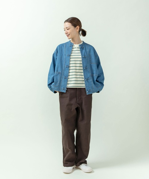 PAR ICI(パーリッシィ)の「マルチボーダー天竺 ガゼットショートプルオーバー(Tシャツ/カットソー・レディース・ホワイト/ブラック/オレンジ・FREE)」の15枚目の写真