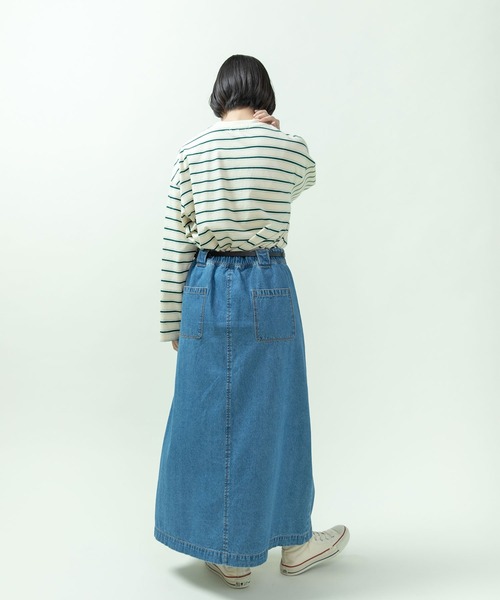 PAR ICI(パーリッシィ)の「マルチボーダー天竺 ガゼットショートプルオーバー(Tシャツ/カットソー・レディース・ホワイト/ブラック/オレンジ・FREE)」の18枚目の写真