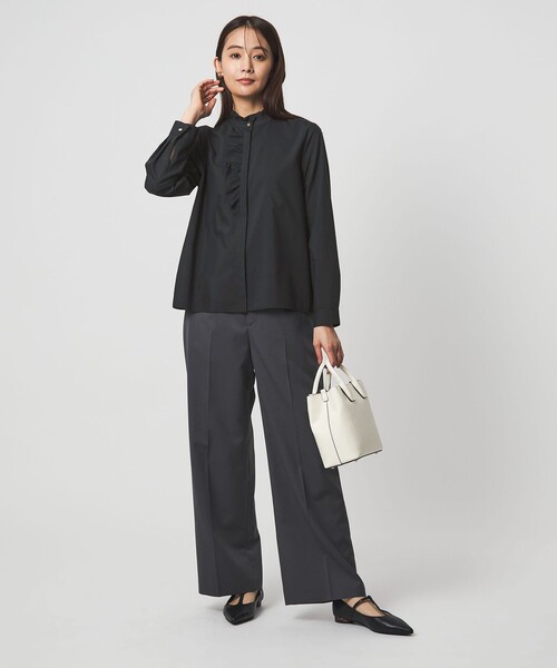 green label relaxing（グリーンレーベルリラクシング）の「フリル ディテール ブラウス マシンウォッシャブル UVカット（シャツ/ブラウス・レディース・ホワイト/ネイビー/ライトブルー・FREE）」の19枚目の写真