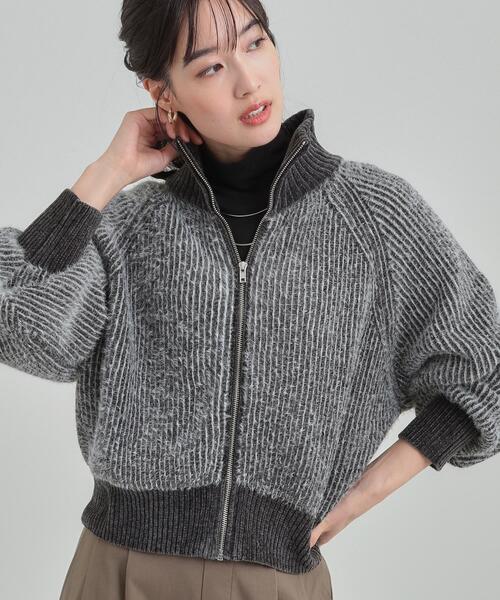 Cutie Blonde(キューティーブロンド)の「大人カジュアルスタイルに フェザーストライプモールブルゾン(ブルゾン・レディース・ボルドー/チャコール/ナチュラル・00)」の2枚目の写真