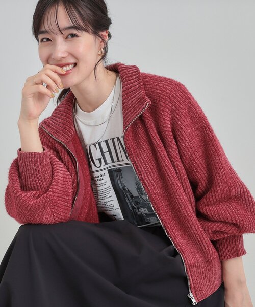 Cutie Blonde(キューティーブロンド)の「大人カジュアルスタイルに フェザーストライプモールブルゾン(ブルゾン・レディース・ボルドー/チャコール/ナチュラル・00)」の1枚目の写真