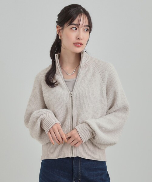 Cutie Blonde(キューティーブロンド)の「大人カジュアルスタイルに フェザーストライプモールブルゾン(ブルゾン・レディース・ボルドー/チャコール/ナチュラル・00)」の4枚目の写真