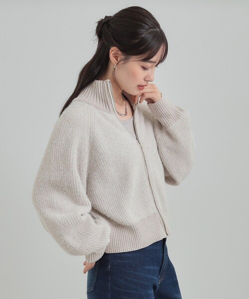 Cutie Blonde(キューティーブロンド)の「大人カジュアルスタイルに フェザーストライプモールブルゾン(ブルゾン・レディース・ボルドー/チャコール/ナチュラル・00)」の5枚目の写真