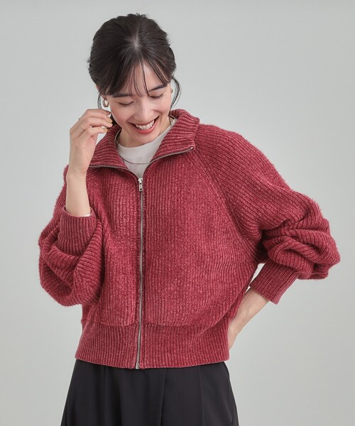 Cutie Blonde(キューティーブロンド)の「大人カジュアルスタイルに フェザーストライプモールブルゾン(ブルゾン・レディース・ボルドー/チャコール/ナチュラル・00)」の8枚目の写真