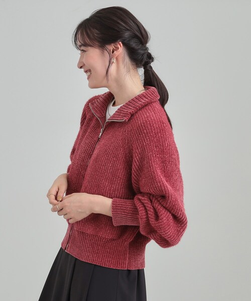 Cutie Blonde(キューティーブロンド)の「大人カジュアルスタイルに フェザーストライプモールブルゾン(ブルゾン・レディース・ボルドー/チャコール/ナチュラル・00)」の16枚目の写真