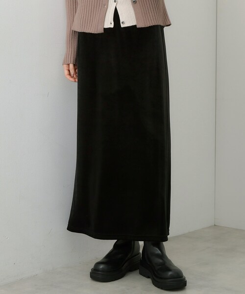 THE SHOP TK (ザ ショップ ティーケー )の「ベロアナロースカート(スカート・レディース・ブラック/ダークブラウン・12/13)」の2枚目の写真