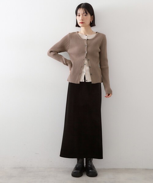 THE SHOP TK (ザ ショップ ティーケー )の「ベロアナロースカート(スカート・レディース・ブラック/ダークブラウン・12/13)」の7枚目の写真