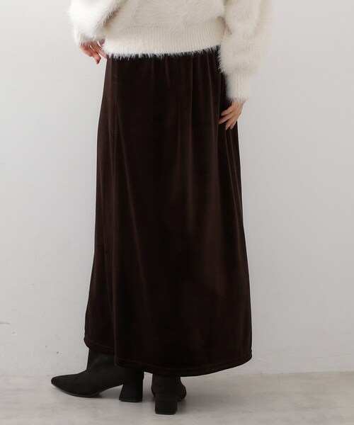 THE SHOP TK (ザ ショップ ティーケー )の「ベロアナロースカート(スカート・レディース・ブラック/ダークブラウン・12/13)」の5枚目の写真