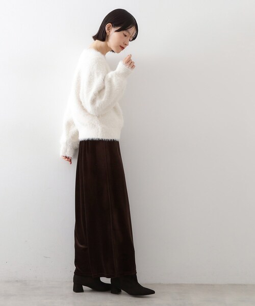 THE SHOP TK (ザ ショップ ティーケー )の「ベロアナロースカート(スカート・レディース・ブラック/ダークブラウン・12/13)」の3枚目の写真