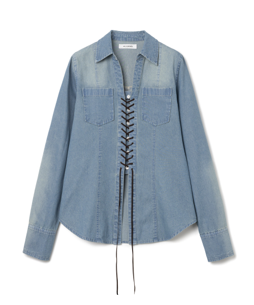 MILLO WOMEN（ミロウーマン）の「コルセットミディシャツ[フェードブルー]（シャツ/ブラウス・レディース・その他・SMALL/MEDIUM）」の2枚目の写真