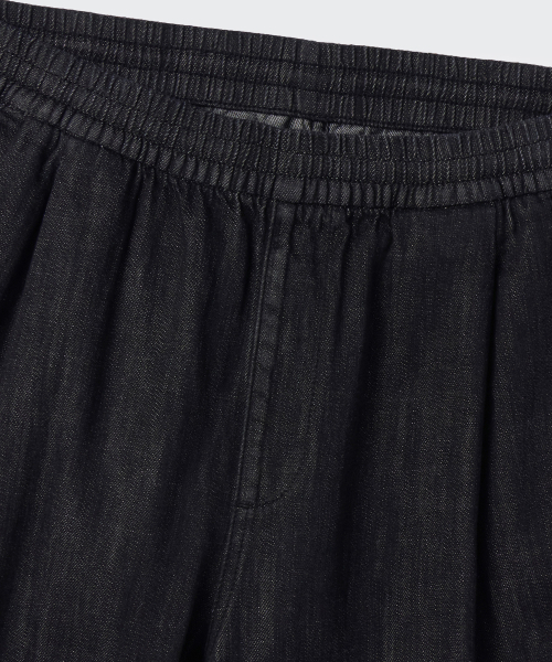 MUSINSA STANDARD（ムシンサスタンダード）の「リネンライクワンタックワイドバンディングデニムパンツ[ローブラック]（デニムパンツ・メンズ・その他・26/38/40/42/32/36/34/30/28）」の3枚目の写真