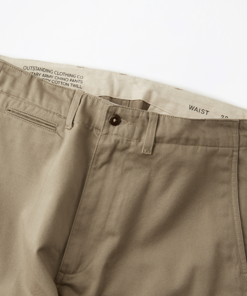 OUTSTANDING（アウトスタンディング）の「OFFICER CHINO PANTS_KHAKI（その他パンツ・レディース・その他・SMALL/MEDIUM/LARGE）」の3枚目の写真