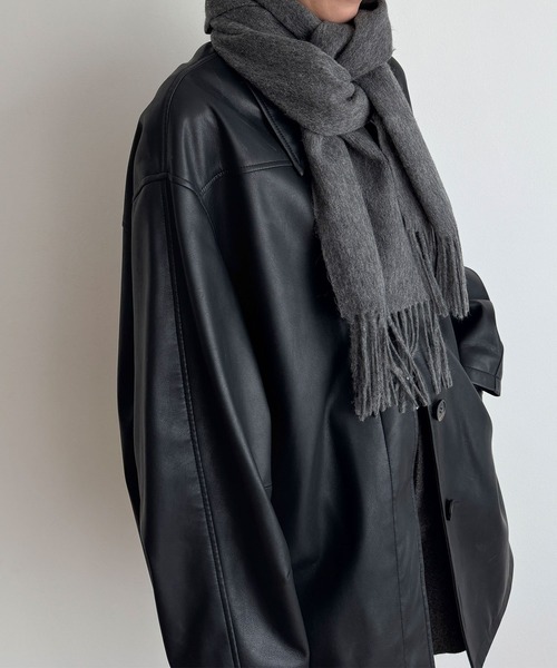 CANAL JEAN(キャナルジーン)の「El mar ウールフリンジマフラー(マフラー・レディース・グレー/ブルー/ピンク/ブラック・ONE SIZE)」の6枚目の写真
