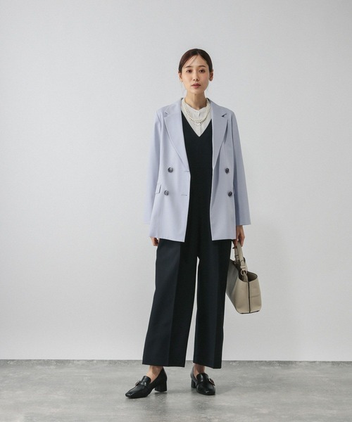 GLOBAL WORK(グローバルワーク)の「ウツクシルエットダブルジャケット/581025(テーラードジャケット・レディース・ブラック/ライトベージュ/モカ/サックスブルー/ネイビー・X-SMALL/SMALL/MEDIUM/LARGE/X-LARGE)」の22枚目の写真