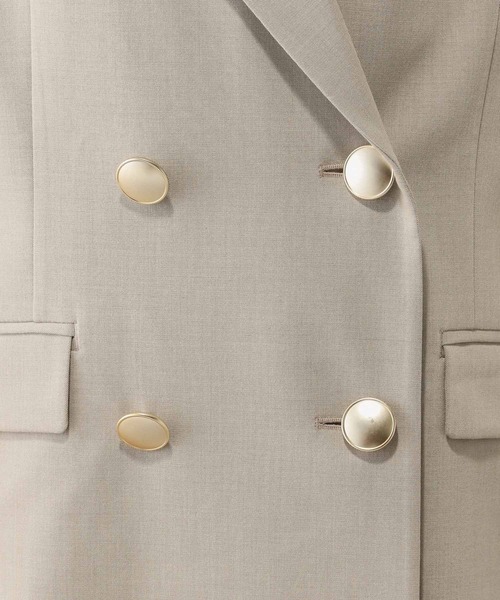 GLOBAL WORK(グローバルワーク)の「ウツクシルエットダブルジャケット/581025(テーラードジャケット・レディース・ブラック/ライトベージュ/モカ/サックスブルー/ネイビー・X-SMALL/SMALL/MEDIUM/LARGE/X-LARGE)」の7枚目の写真