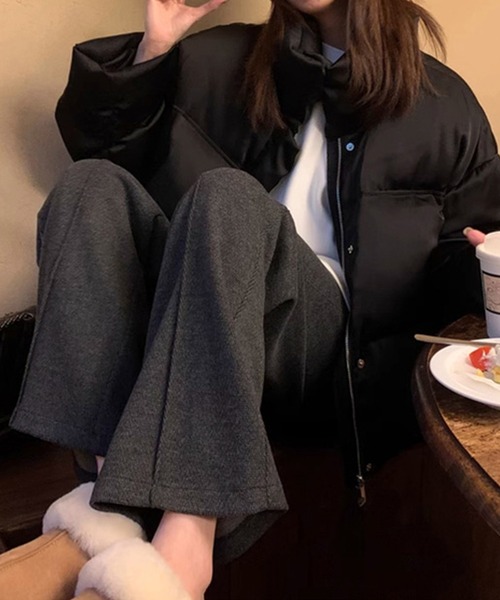 by LEGNA（バイレグナ）の「裏起毛ピンタックヘリンボーンワイドパンツ（その他パンツ・レディース・ブラック/ベージュ・MEDIUM/LARGE/X-LARGE）」の6枚目の写真