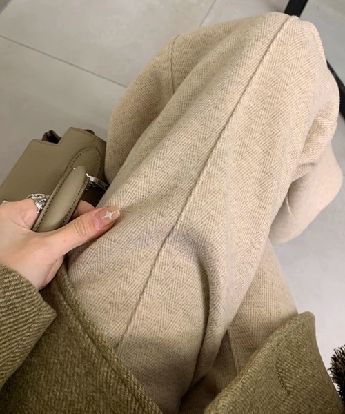 by LEGNA（バイレグナ）の「裏起毛ピンタックヘリンボーンワイドパンツ（その他パンツ・レディース・ブラック/ベージュ・MEDIUM/LARGE/X-LARGE）」の13枚目の写真