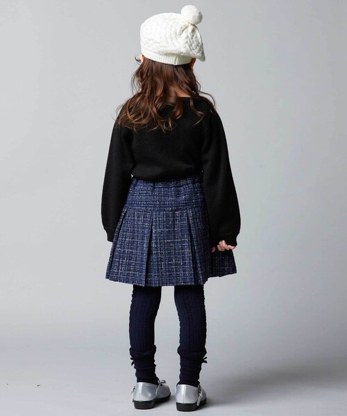 BeBe（ベベ）の「【お揃い】エタンセルラメツイードインナーパンツ付プリーツスカート（スカート・キッズ・ブルー系その他2/レッド系その他・110cm/120cm/140cm/150cm/130cm）」の7枚目の写真