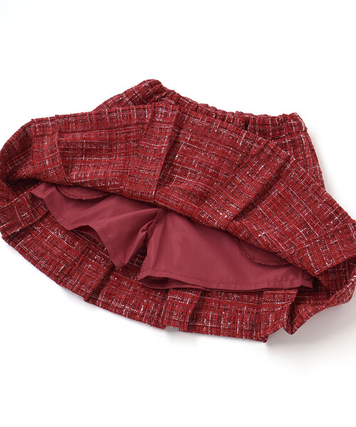 BeBe（ベベ）の「【お揃い】エタンセルラメツイードインナーパンツ付プリーツスカート（スカート・キッズ・ブルー系その他2/レッド系その他・110cm/120cm/140cm/150cm/130cm）」の19枚目の写真