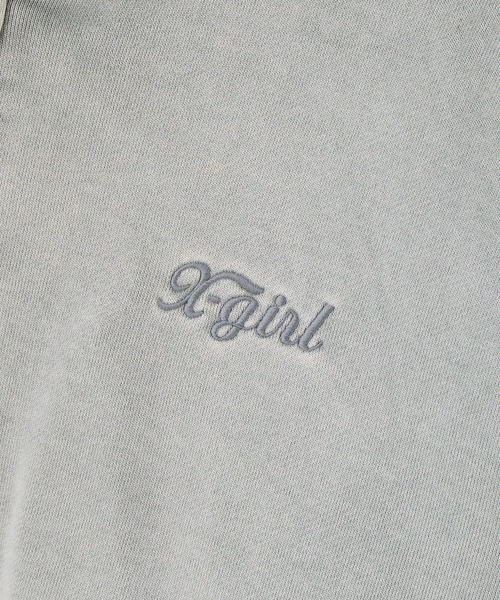 X-girl(エックスガール)の「BLEACHED LOGO PATCH ZIP UP SWEAT HOODIE(パーカー・レディース・グレー/ブルー/ピンク・S/M)」の11枚目の写真