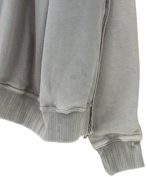 X-girl(エックスガール)の「BLEACHED LOGO PATCH ZIP UP SWEAT HOODIE(パーカー・レディース・グレー/ブルー/ピンク・S/M)」の14枚目の写真