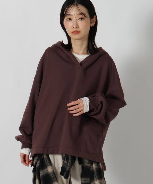 LAKOLE（ラコレ）の「裏起毛ダンボールパーカー / 626328（パーカー・レディース・レッド/ブラウン/ブラック/グレー・FREE）」の3枚目の写真