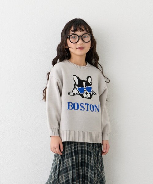 CIAOPANIC TYPY（チャオパニックティピー）の「【KIDS】【ジュニアサイズあり】犬ジャガードニット(OSORO)（ニット/セーター・キッズ・ライトグレー/イエロー/チャコールグレー・110/130/150）」の12枚目の写真