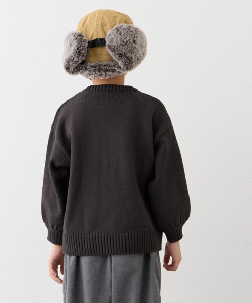 CIAOPANIC TYPY（チャオパニックティピー）の「【KIDS】【ジュニアサイズあり】犬ジャガードニット(OSORO)（ニット/セーター・キッズ・ライトグレー/イエロー/チャコールグレー・110/130/150）」の17枚目の写真