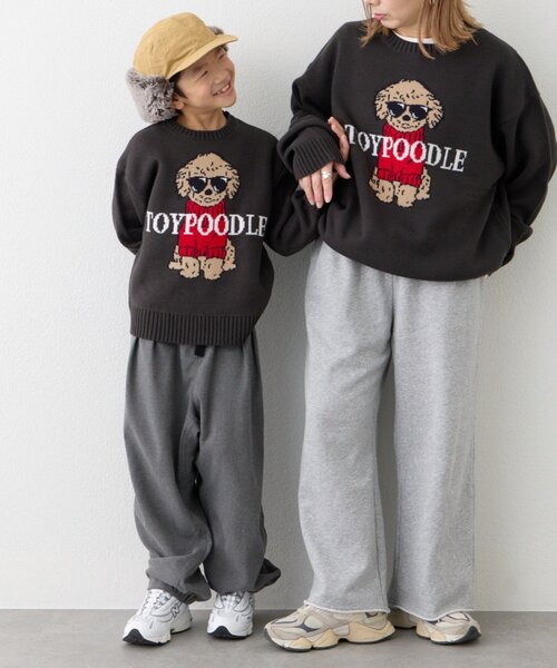 セール】【KIDS】【ジュニアサイズあり】犬ジャガードニット(OSORO