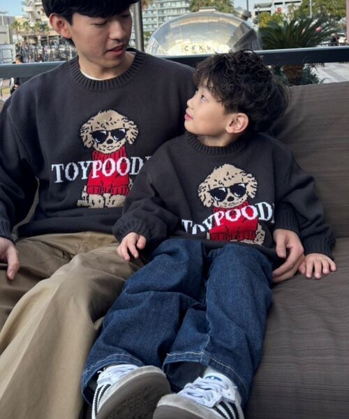 CIAOPANIC TYPY（チャオパニックティピー）の「【KIDS】【ジュニアサイズあり】犬ジャガードニット(OSORO)（ニット/セーター・キッズ・ライトグレー/イエロー/チャコールグレー・110/130/150）」の21枚目の写真