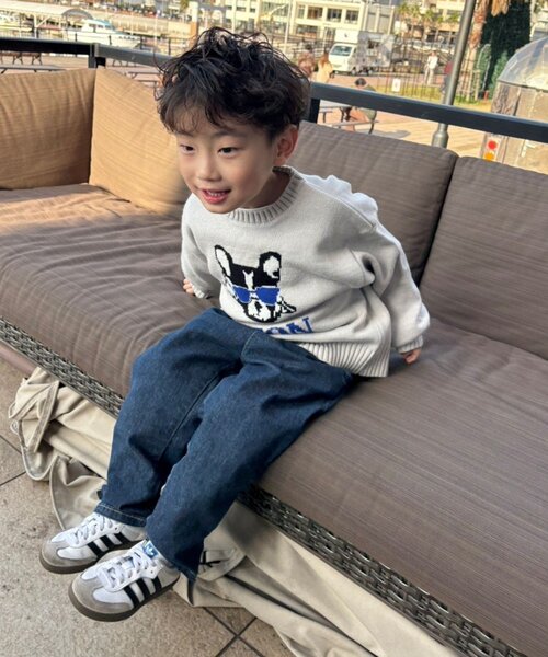 CIAOPANIC TYPY（チャオパニックティピー）の「【KIDS】【ジュニアサイズあり】犬ジャガードニット(OSORO)（ニット/セーター・キッズ・ライトグレー/イエロー/チャコールグレー・110/130/150）」の22枚目の写真