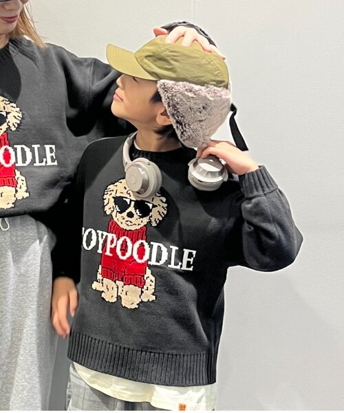 【あちゃこわんこ様】my mother is japanese ニット カタログ掲載】【ウォッシャブル】イニシャルタイガーインターシャ