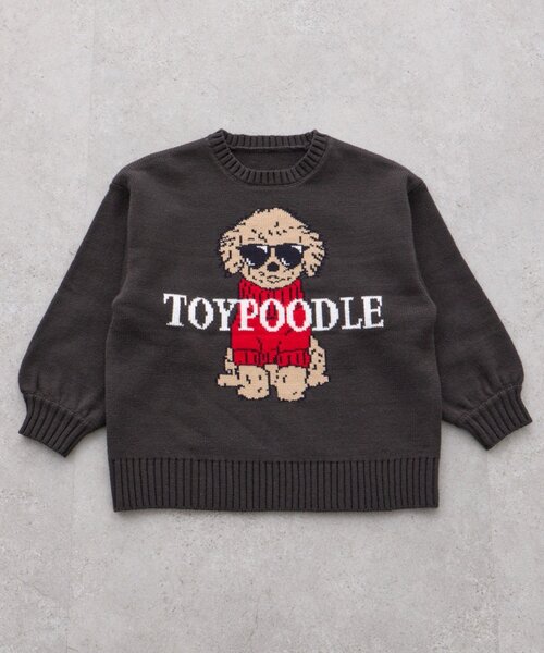 KIDS】【ジュニアサイズあり】犬ジャガードニット(OSORO)（ニット