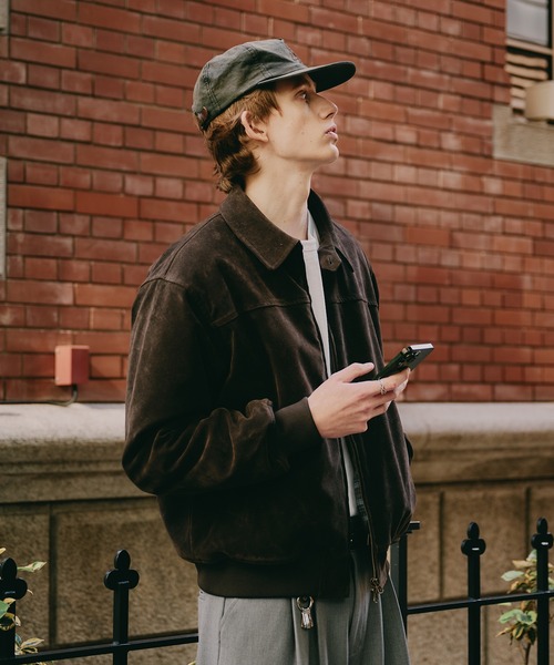 【RegenGlanz】シンセティクスウェードジップブルゾン　ブラウン　Lサイズ RegenGlanz】シンセティクスウェードジップブルゾン ブラウン Lサイズ