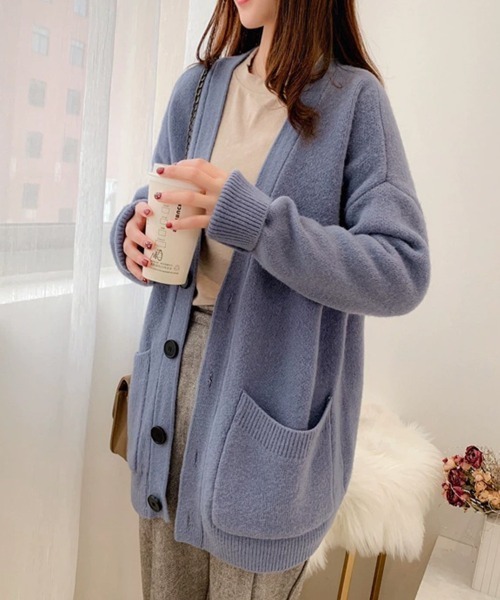 SallyLunn(サリーラン)の「オーバーニットロングカーディガン(ニット/セーター・レディース・ブラウン/イエロー/アイボリー/ブルー・FREE)」の4枚目の写真