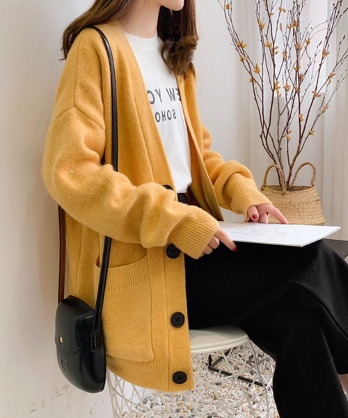 SallyLunn(サリーラン)の「オーバーニットロングカーディガン(ニット/セーター・レディース・ブラウン/イエロー/アイボリー/ブルー・FREE)」の19枚目の写真
