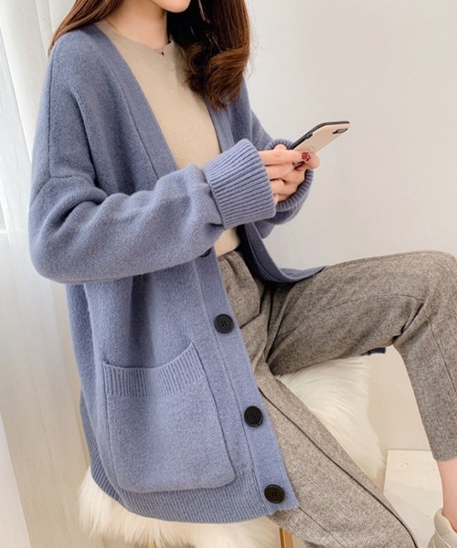 SallyLunn(サリーラン)の「オーバーニットロングカーディガン(ニット/セーター・レディース・ブラウン/イエロー/アイボリー/ブルー・FREE)」の15枚目の写真
