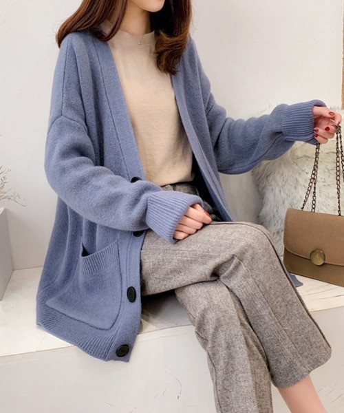 SallyLunn(サリーラン)の「オーバーニットロングカーディガン(ニット/セーター・レディース・ブラウン/イエロー/アイボリー/ブルー・FREE)」の16枚目の写真