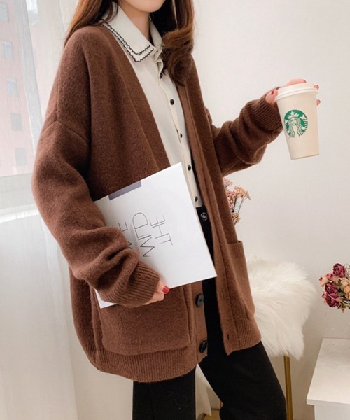SallyLunn(サリーラン)の「オーバーニットロングカーディガン(ニット/セーター・レディース・ブラウン/イエロー/アイボリー/ブルー・FREE)」の12枚目の写真