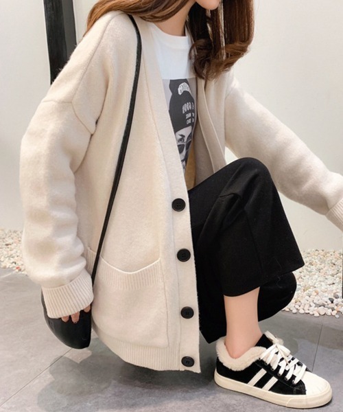 SallyLunn(サリーラン)の「オーバーニットロングカーディガン(ニット/セーター・レディース・ブラウン/イエロー/アイボリー/ブルー・FREE)」の9枚目の写真