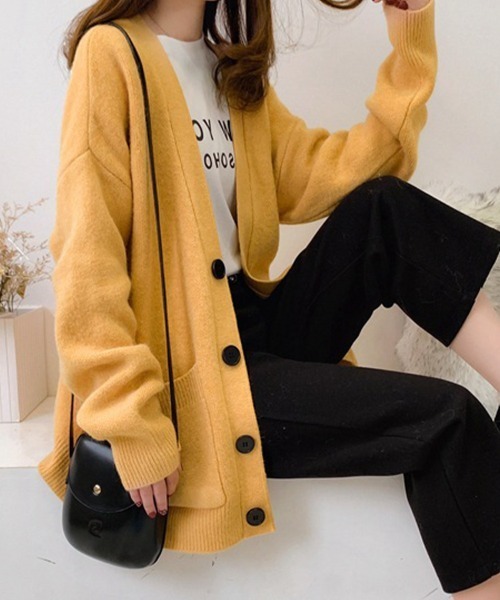 SallyLunn(サリーラン)の「オーバーニットロングカーディガン(ニット/セーター・レディース・ブラウン/イエロー/アイボリー/ブルー・FREE)」の21枚目の写真