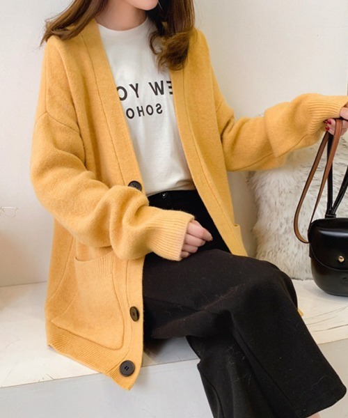 SallyLunn(サリーラン)の「オーバーニットロングカーディガン(ニット/セーター・レディース・ブラウン/イエロー/アイボリー/ブルー・FREE)」の18枚目の写真