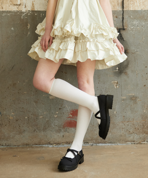 CUSTOMADE WOMAN(カスタメイドウーマン)の「4.5cmリボンx-ストラップメリージェンアデラ(CW0070FBK)(バレエシューズ・レディース・ブラック・22.5cm/23cm/23.5cm/24cm/24.5cm/25cm)」の5枚目の写真