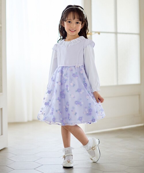 ANY(エニィ)の「花柄刺繍ワンピース(ワンピース・キッズ・サックスブルー系/ピンク系・130/120/110)」の7枚目の写真