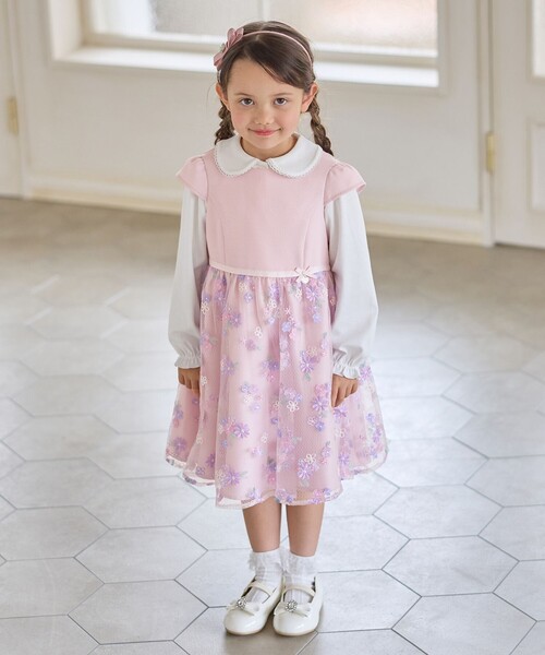 ANY(エニィ)の「花柄刺繍ワンピース(ワンピース・キッズ・サックスブルー系/ピンク系・130/120/110)」の13枚目の写真