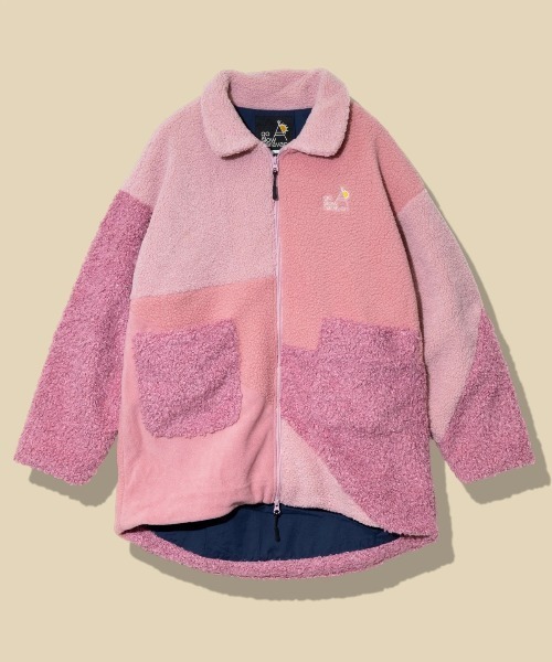 go slow caravan（ゴースローキャラバン）の「ボア×フリース パッチワークコート W（その他アウター・レディース・ピンク/グリーン/ブラック・FREE）」の3枚目の写真