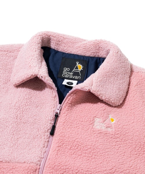 go slow caravan（ゴースローキャラバン）の「ボア×フリース パッチワークコート W（その他アウター・レディース・ピンク/グリーン/ブラック・FREE）」の4枚目の写真